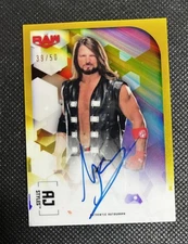 AJ Styles 2020 WWE Topps Chrome Gold Refractor On Card Autograph /50 SP 🔥
