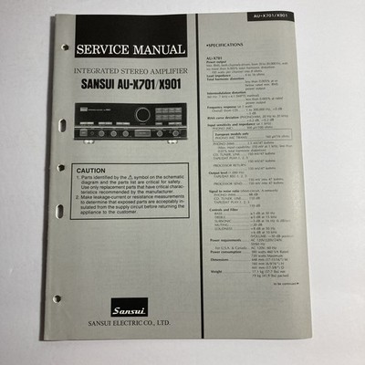 Sansui AU-X701/X901 Integrated Amplifier Service Manual 23 Pages 1987 Rare