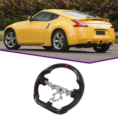 Real Carbon Fiber Sport Alcantara Steering Wheel Fit Nissan 370Z Z34 Nismo 09-20