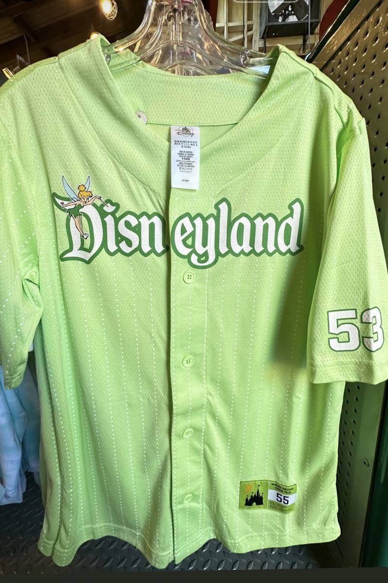Disney ベースボールシャツ ライトグリーンL size Disney 2025 Disneyland Green TinkerBell Tink Baseball Jersey XS