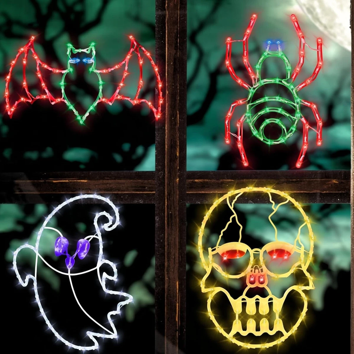 Pegatinas De Ventana De Halloween - 8 Hojas, 98 Pegatinas Doble Cara Reutilizables + 50 Pegatinas Extra - Decoración Espeluznante