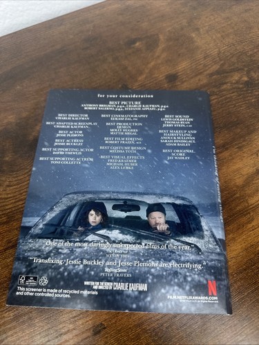 Netflix I'm Thinking of Ending Things FYC DVD Charlie Kaufman 2020 Screener Movi - Picture 2 of 4