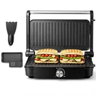 Panini Press Grill With Temperature Control Knob 180 Degree Opening 1200W