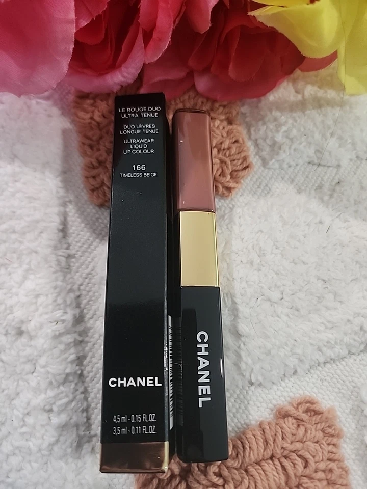 CHANEL LE ROUGE DUO COLOUR 166 TIMELESS BEIGE ULTRA TENUE LIQUID LIP GLOSS NEW - Image 2 of 4