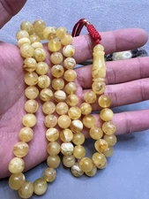 Mesbah Rosary Kahraman Kaliningrad Amber     مسباح كهرمان كلنغرادي حر منوصف جبس 