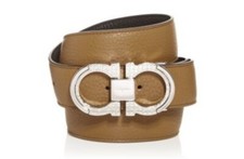 NWT SALVATORE FERRAGAMO Men's Double Gancini Buckle Reversible Leather Belt