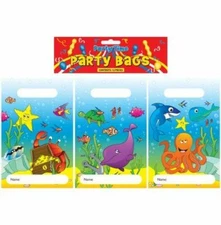 Pack of 12 Sea Life Party Bags - Gift Favours Loot Empty Boys Girls Favors