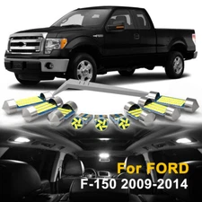 10x White LED Interior Dome Lights For FORD F-150 2009-2014 Package Kit +License