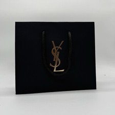 YSL Black Gift Bag With Gold YSL Logo L 7 1/2in H 6 1/2 In W 3 1/2 In Brand New