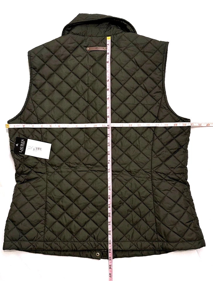Lauren Ralph Lauren Women's Crest-Patch Diamond Quilted Vest Loden SZ.L NWT$140 - Image 4 of 4