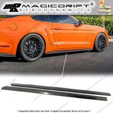 For 15-23 Ford Mustang Side Skirt Rocker Panel Splitters Deck Lips Extensions