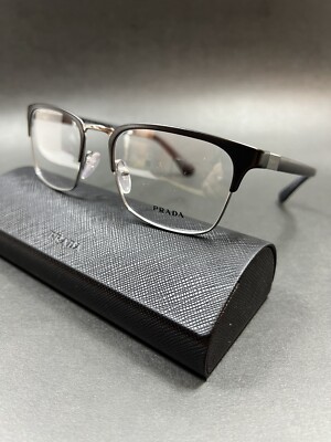 PRADA  PR 54TV 1BO1O1 Matte Black Demo Lens 53mm Men's Eyeglasses Case Cloth Inc