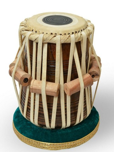 Juego de tablas de latón de alta calidad Gurudwara Dagga Bayan musical folclórico con conjunto de cojines - Imagen 2 de 11