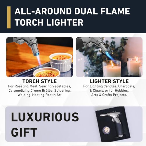 Luxury Refillable Butane Torch - Compact Mini Blow Torch for Cooking & Welding - Picture 5 of 11