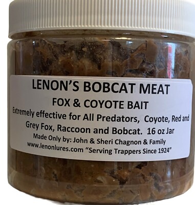 Lenon's Bobcat Meat Bait - Fox and Coyote Trapping Bait - Pint Jar 