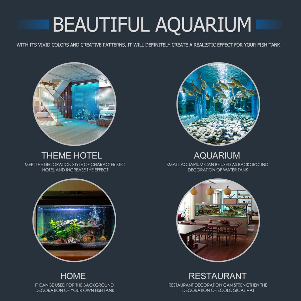 Fish Tank Wall Sticker Film Paper Aquarium Background 48 X 24 Wallpaper