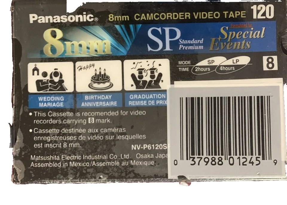 Panasonic SP120 8mm Premium Camcorder Video Tape NV-P6120SP - Image 3 of 3