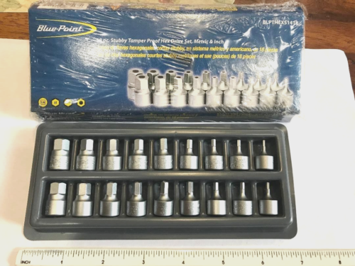 Blue-Point Combo 18pc Stubby Tamper Proof Hex Drive Set, 1/4" drv, Metric & Inch - Picture 1 of 2