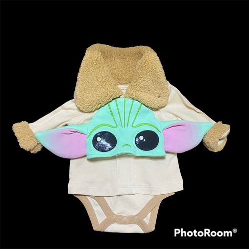 Halloween Costume The Child Baby Yoda Disney Mandelorian Star War 0-3 NWOT - Picture 2 of 8