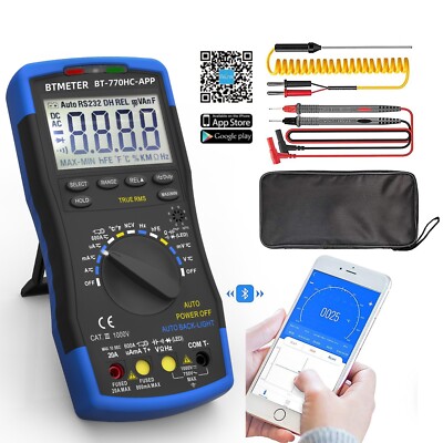 BTMETER Digitalmultimeter Strommessgerät mit APP 6000 Counts AC/DC NCV CAT III