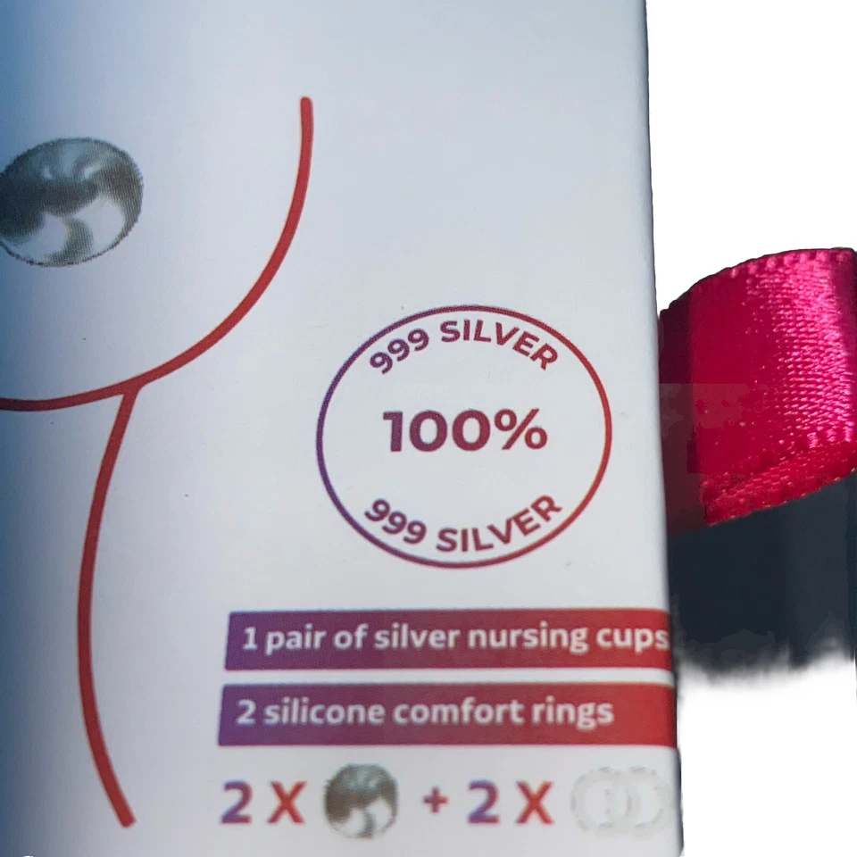 Tazas de lactancia plateadas para recién nacido lactante - Protectores para pezones - Regular  Foto 2 de 4