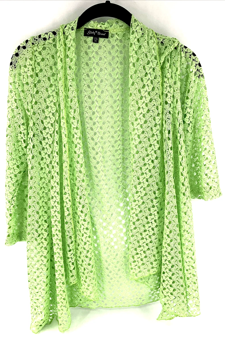 Green lace cardigan top