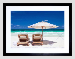 Détails Sur Tropical Vacances Plage De Sable Mer Tropical Mexico Parasol Encadrée Imprimer B12x9412 Afficher Le Titre Dorigine