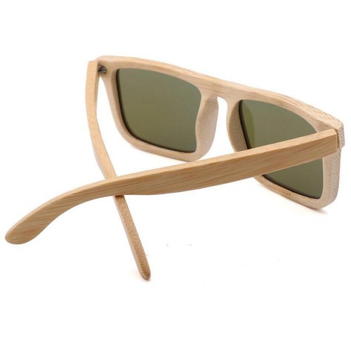 Men Women Bamboo Wood Polarized Square Sunglasses Wooden Frame Retro Glasses New - Picture 8 of 36