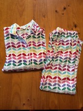 Pottery Barn Teen Rainbow Chevron Flannel Pajama Set Size Large