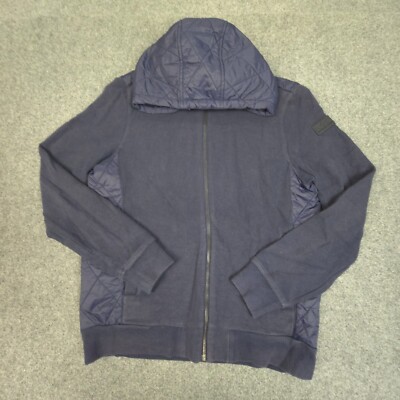 Michael Kors Jacket Mens MEDIUM blue hooded windbreaker full