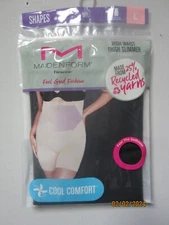 Maidenform Women's Firm Black High Waist Thigh Slimmer Size L