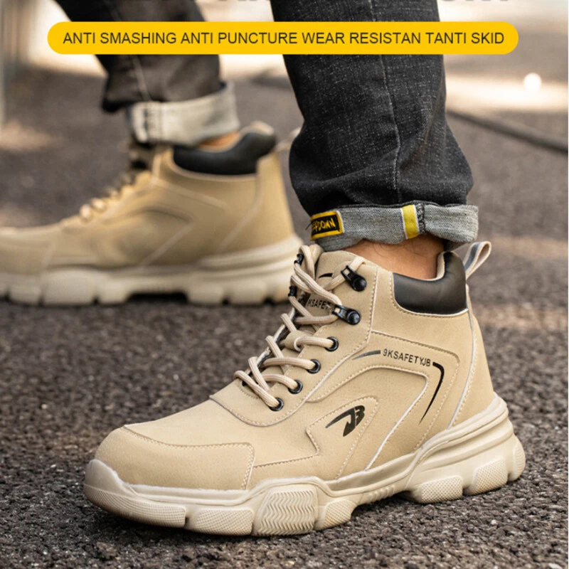 Ankle high slip top on work boots