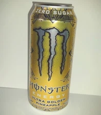RARE! 2022 MONSTER ENERGY DRINK ULTRA GOLD PINEAPPLE! (1X CAN) FULL SEALED 16oz