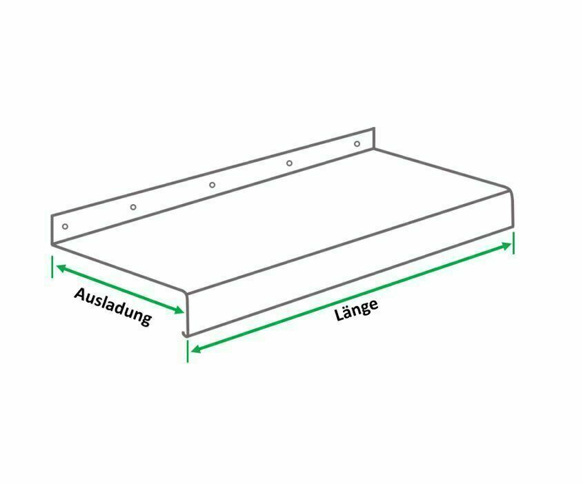 Fensterbank Tropfblech Alu Abschluss 5° silber 2mm Ral9006 T=50-400mm 500mm, 750mm, 1000mm, 1500mm oder 2000mm (Fensterbank 2mm Alu Ral 9006 1000mm, 15/40/50/25