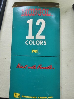 NOS Mogol 12 Colors 747 Paint with Pencils Eberhard Faber Inc Vtg USA Read