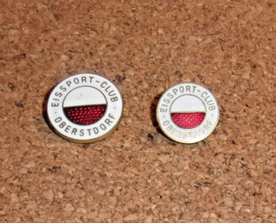 2 x Brosche Eishockey - EC Oberstdorf - Eisbären - ca. 1,3 cm und 1,8 cm