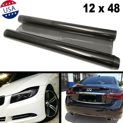 Glossy Black Tint Vinyl Film Wrap Sheet for Headlight Backup Light Tail Light