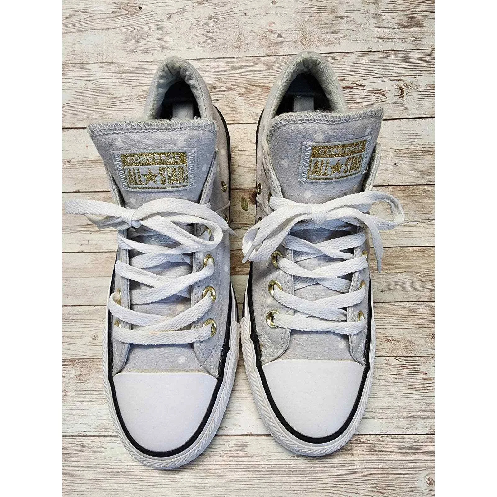 Converse All Star grigio e bianco a pois