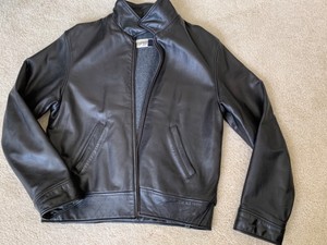 esprit leather bomber jacket