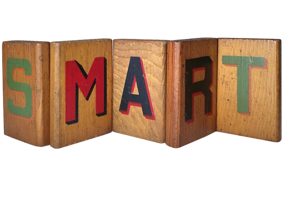 RARE EARLY-MID 20TH C AMERICAN VINT HND PNTD, 2 SIDED, 28 PC WDN ALPHABET BLOCKS - Image 3 of 4