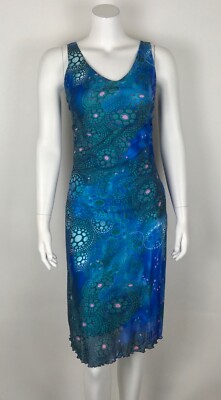 Roberto Cavalli Class Women s Dress IT 40 US 6 Stretch Sleeveless Blue Multi 