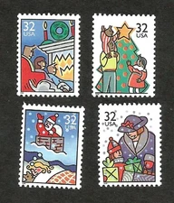 US Stamp # 3108-11 32 Cent "Christmas-Contemporary" Set of 4Singles MNH OG 1996