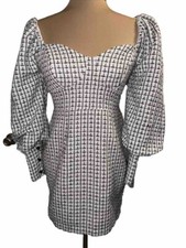 ASOS DESIGN blouson sleeve mini dress in mono bouclé Size 6