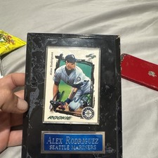 ALEX RODRIGUEZ ROOKIE SIGNED CARD ON A PLAQUE RATED AS ONE OF THE TOP RATES