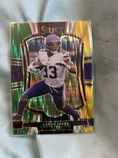 2025 Panini Select - Premier Level Aaron Jones #165 Green & Yellow Shock Prizm