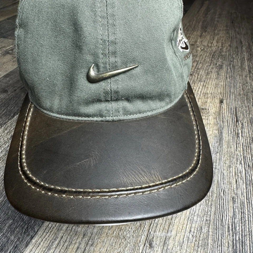 Billete de cuero vintage Nike Golf Strapback verde y marrón nuevo sin etiquetas Foto 2 de 4