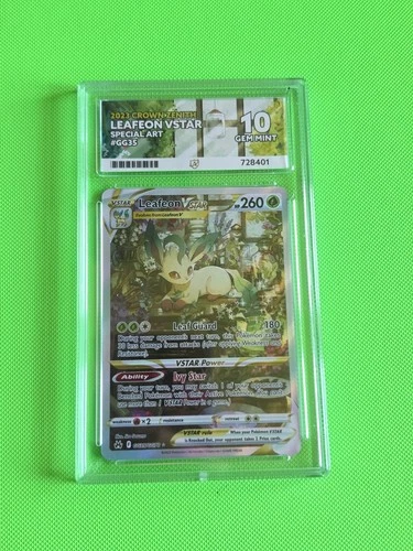 Pokémon TCG Leafeon VSTAR GG35/GG70 Crown Zenith Ace 10 slab