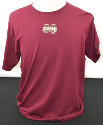 Mississippi State Bulldogs Men's Tee Shirt - Maroon - L  (MSU-04)