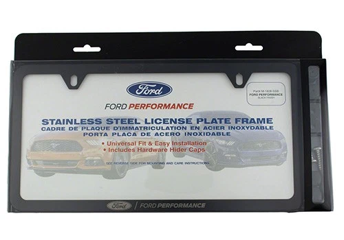 Ford Performance Black Stainless Steel Slim Line License Plate Frame M-1828-SSB Foto 3 de 4
