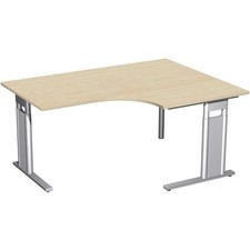 Eckschreibtisch, R, 800 mm, C-Fuß Pro, 680-820 x 1.200 mm (HxT), B: bis 2.000 mm